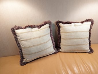 Pair Of Decretive Down Filled Pillows #2