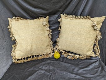 Pair Of Decretive Down Filled Pillows #4