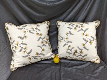 Pair Of Decretive Down Filled Pillows #5