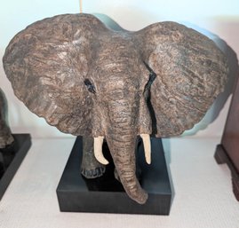 Large Heavy Elephant Sculpture By Margit Subak Elsohn