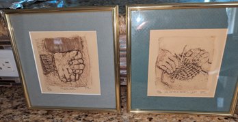 Framed Clay Relief Etchings, By Bill & Linda Neely , Signed & Numbered