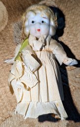 Antique Moveable Arm Bisque Bride Doll