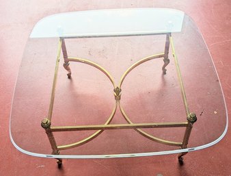 Vintage Italian Queen Ann Brass Coffee Table