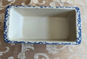 Vintage .R.P. Co.Pottery 1223 Spongeware Bread Loaf Pan  10'