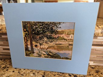 Beautiful Print Of Monet's , The River, Matted Only - No Frame