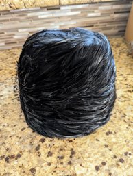 Late 40's Ladies Black Feather Hat With Veil