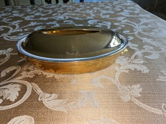 Vintage Royal Worcester Lustre Gold Oval Covered Dish & Lid