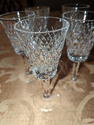 Vintage Waterford 'Alana' Pattern Glasses Set Of 3 Wine Glasses