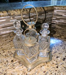 Antique Q522 Victorian EPNS Cruet Condiment Set Caddy