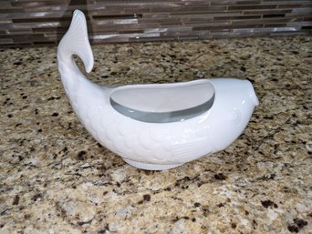 Dansk White Koi Fish Gravy Boat