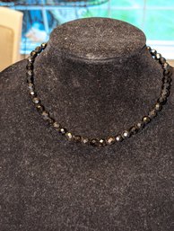 Vintage Short Crystal Faceted Beaded Necklace