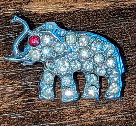 Vintage Rhinestone Elephant Pin