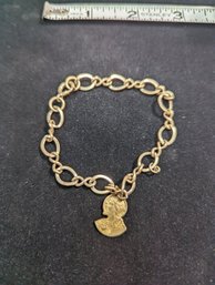 Gold Filled Bracelet With Religious Charm