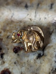 Small Gold Elephant Tie Tac