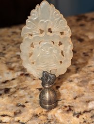 Vintage Jade Carved Finial