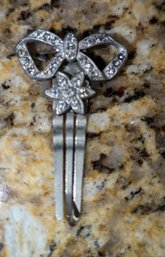 Antique Silver & Rhinestone Hair Comb