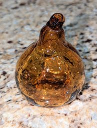 MCM Amber Hand Blow Glass Pear