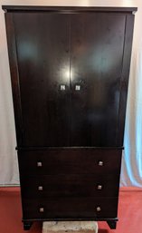 Dark Brown/Black Entertainment Or Armoire