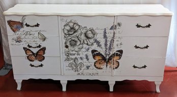 Bufferfly Distressed Shabby Chic Dresser