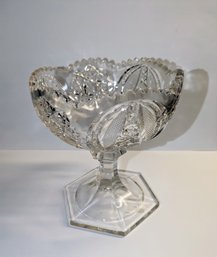 Cut Crystal Indiana Compote Candy Bowl