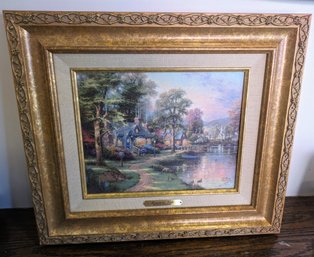 Thomas Kinkade With COA - Home Town Lake - Edition #2000