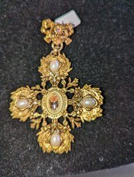 Vintage Robert Rose Cross Pendant