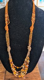 Vintage Multi Strand Naga Glass Beaded Necklace