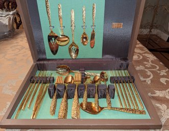 MCM 80 Piece Gold-plated Flatware Service For 12