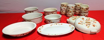 Vintage Superior Hall Quality Dinnerware  Lot Of 20 Serving Pieces - Autumn Leaf