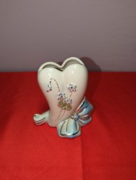 Vintage Bow Heart Shaped Vase