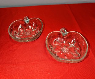 Set Of 2 Glass Apple Dishes