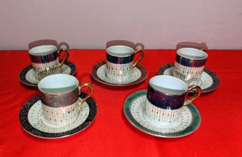 Fine Porcelain Demitasse Cups & Saucers