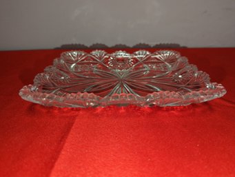 Vintage Cut Crystal Square Trinket/Serving Dish