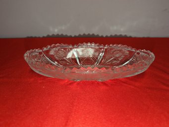 Cut Crystal Oval Serving Dish Dish