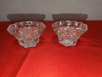 Vintage Prism Design Cut Crystal Candle Stick Holders