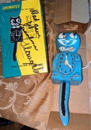 1950's Blue Kit Kat Clock With Original Box