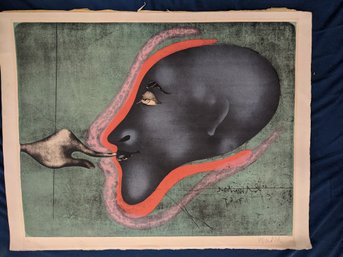 Listed Artist Paul Wunderlich Limited Edition Color Lithograph 1/75 With Original Gallery Label