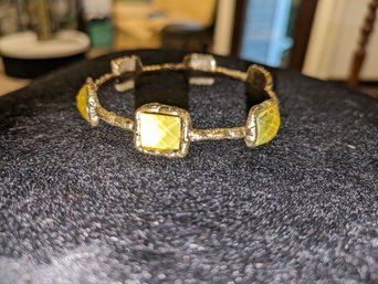 Gold Bangle With Yellow Stones