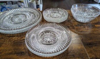 Indonesian Cut Crystal Glass Dish Set