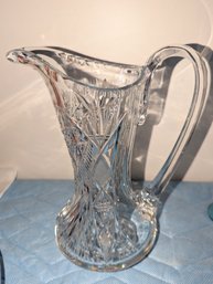 Large & Heavy Cut Crystal Water Pitcher