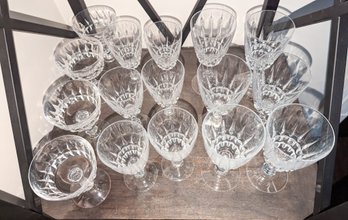 Set Of (16)  Vintage Cut Crystal Glasses