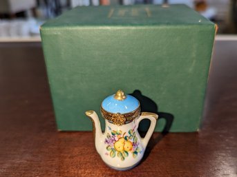 Vintage Limoges Teapot Trinket Box