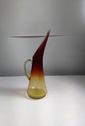 Crackle Glass Pitcher