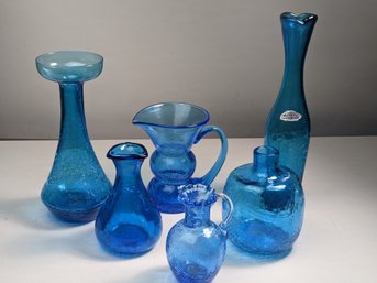 Cobalt Crackle Glass