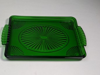 Green Glass Tray