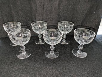 Lot Of 6 Webb Corbett, England, Vintage Etched Lead Glass Larger Cordial Glasses (2 Of 2 )