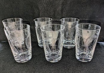 Lot Of 6 Webb Corbett Vintage Etched Lead Glass Tumblers (1 Of 2)