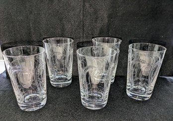 Lot Of 5 Webb Corbett Vintage Etched Lead Glass Tumblers (2 Of 2)