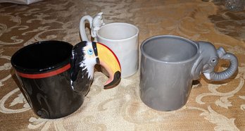 3 Vintage Fun Mugs, Fitz & Floyd & Bergschrund Seattle