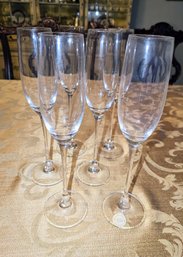 Set Of 6 Fine Crystal Lenox Champagne Glasses (1 Of 2)